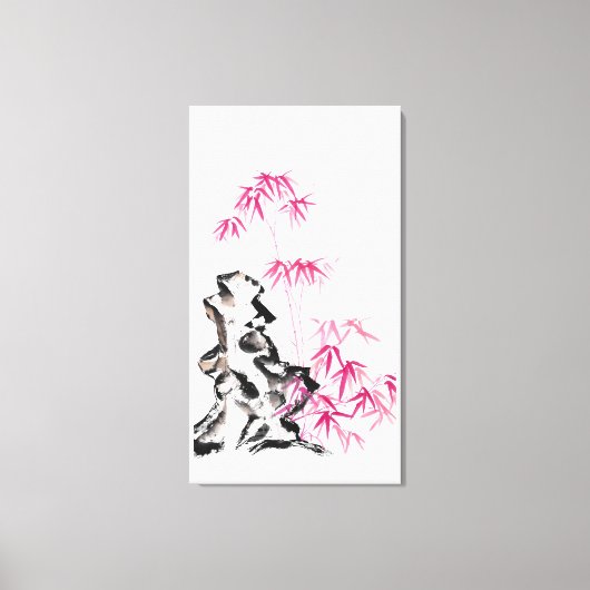 竹 – 赤 キャンバスプリント (正面)