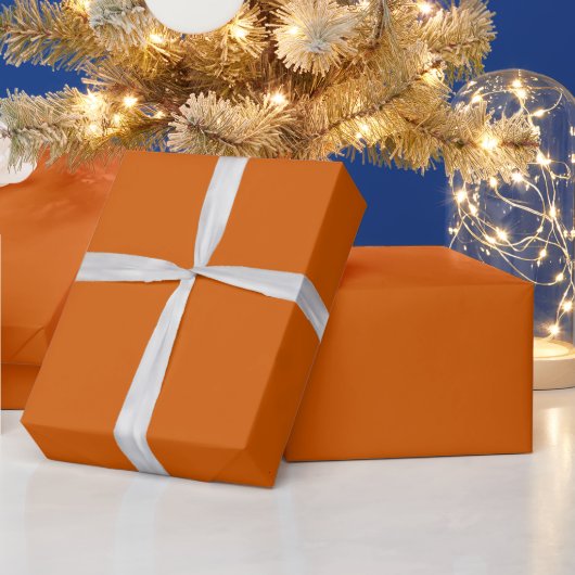 竹、錆びたオレンジの心温まる無地の色 ラッピングペーパー (クリスマス)
