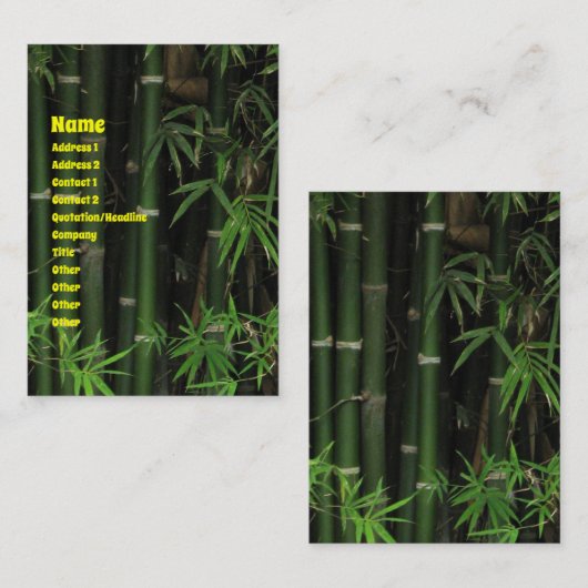 竹…Fao Rai, Nong Khai, Isaan, Thailand 名刺 (正面/裏面)