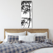 竹 – olive green - bw キャンバスプリント (インサイチュ (寝室))