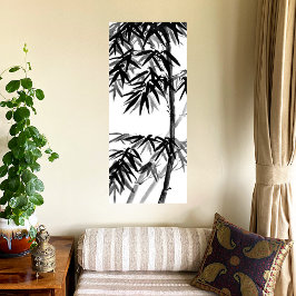 竹 – olive green - bw キャンバスプリント