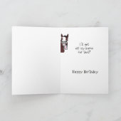 笑いおもしろい馬誕生日ユーモア カード (内部)