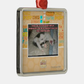 笑いおよび世界はあなたと笑います メタルオーナメント (右)