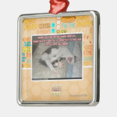 笑いおよび世界はあなたと笑います メタルオーナメント (左)