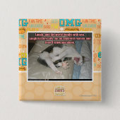 笑いおよび世界はあなたと笑います 缶バッジ (正面)