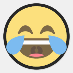 笑いおよび叫びEmoji ラウンドシール
