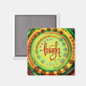 笑いかわいらしカラフル抽象芸術モダン鼓動 マグネット (正面/裏面)