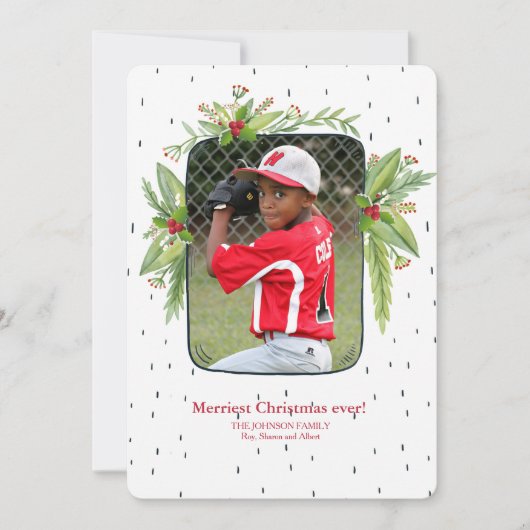 笑いでいっぱいの写真ホリデーカード シーズンカード (正面)