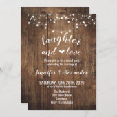 笑いと愛の結婚披露宴招待状 招待状 (正面/裏面)