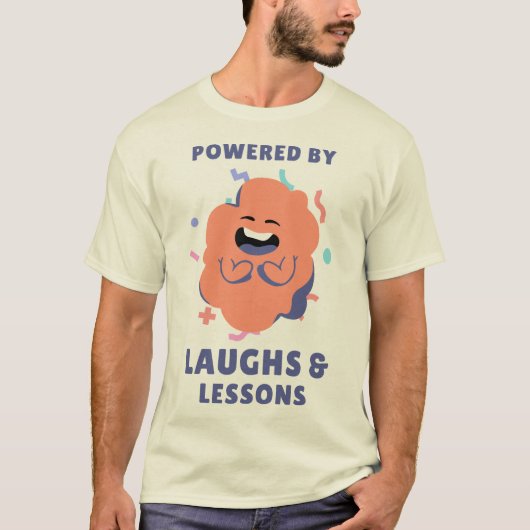 笑いと教訓で成り立つ楽しい先生 Tシャツ (正面)