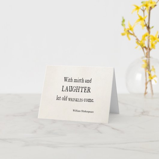 笑いと笑い古いシクラークスピア引用文 カード (黄色い花)