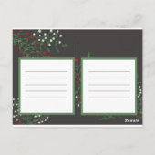 笑いながら写真のクリスマスの葉を撮る ポストカード (裏面)