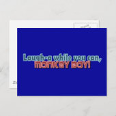 笑いながら猿の男の子デザイン ポストカード (正面/裏面)