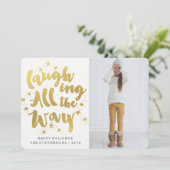 笑いながら |ゴールデンホリデー用フォトカード シーズンカード (スタンド正面)