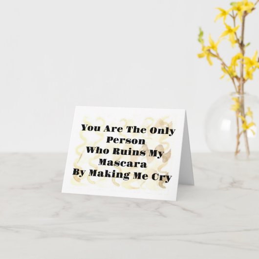 笑いのランニングマスカラのグリーティングカードの涙 カード (黄色い花)