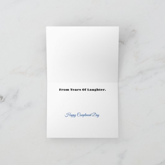 笑いのランニングマスカラのグリーティングカードの涙 カード (内部)