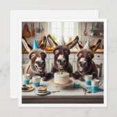 笑いの会にご招待！笑うロバの招待状 招待状 (正面/裏面)