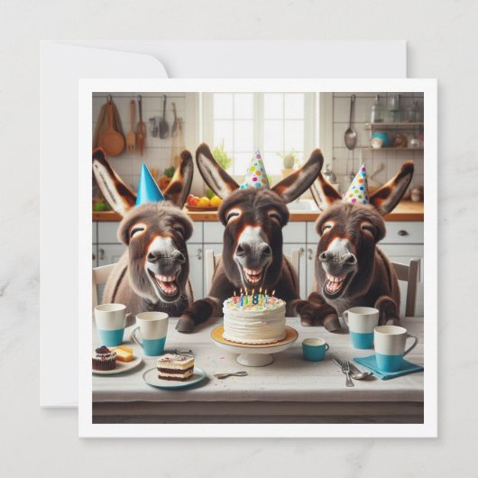 笑いの会にご招待！笑うロバの招待状 招待状 (正面)