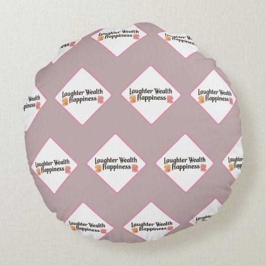 笑いの富の幸福 ラウンドクッション (裏面)