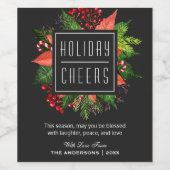 笑いの平和と愛 |休日の応援フローラ ワインラベル (シングルラベル)