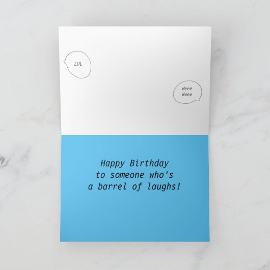 . .笑いの樽のハッピーバースデー カード (内部)