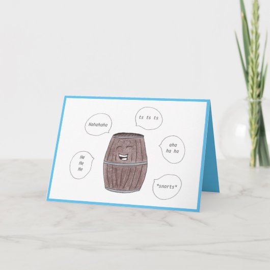 . .笑いの樽のハッピーバースデー カード (正面)