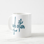 笑いの頻繁におもしろいな引用文のユーモアの笑い声のギフトのアイディア コーヒーマグカップ (正面左)