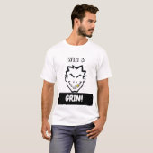 笑いはっきりしたの漫画顔- Win & Grin Tシャツ (正面フル)