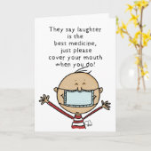 笑いは医最高の療、コビッド19勇気付けられる カード (黄色い花)