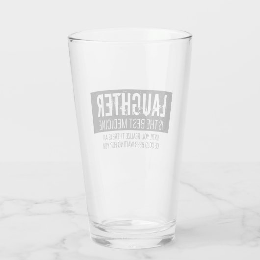 笑いは最高の薬のおもしろいやる気を起こさせる タンブラーグラス (裏面)