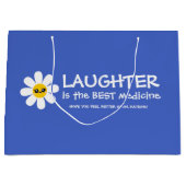 笑いは薬最高のの抱き枕 ラージペーパーバッグ (正面)