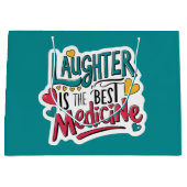 笑いは薬最高のの抱き枕 ラージペーパーバッグ (正面)