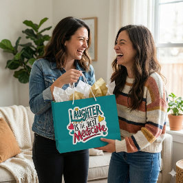 笑いは薬最高のの抱き枕 ラージペーパーバッグ