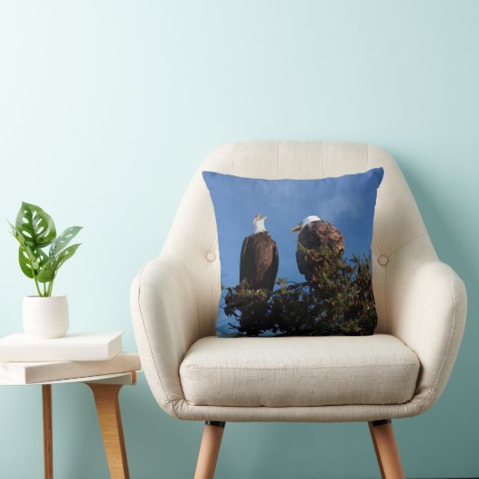 笑いを共有する禿げたイーグルおもしろいーズ クッション (椅子)