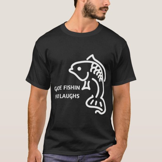 笑いを求めて釣りに行きました Tシャツ (正面)