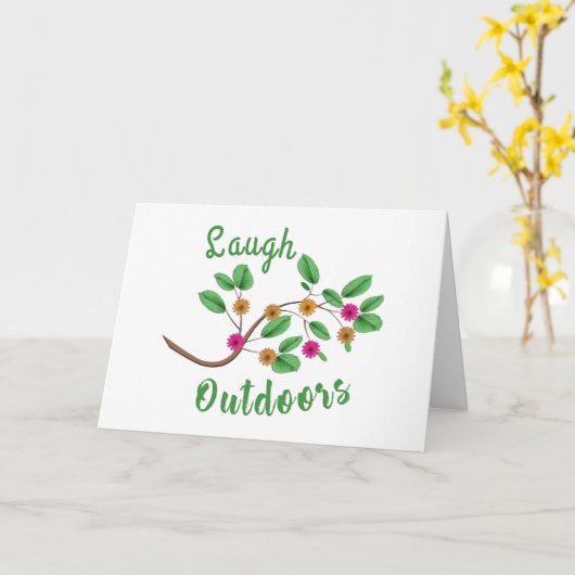 笑いアウトドア カード (黄色い花)