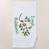 笑いアウトドア ビーチタオル (正面)