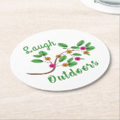 笑いアウトドア ラウンドペーパーコースター (アングル)