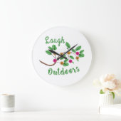 笑いアウトドア ラージ壁時計 (ホーム)