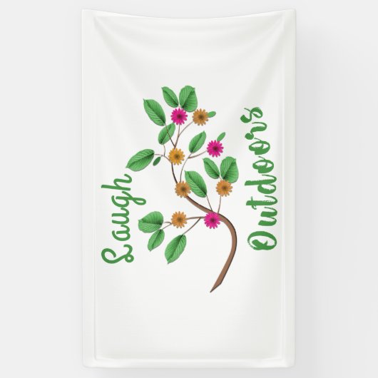 笑いアウトドア 横断幕 (縦)