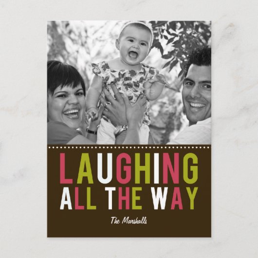 笑いオールウェイホリディフォトカードポストカード シーズンポストカード (正面)