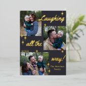笑いオールウェイホリデーカード 箔招待状 (立ち正面)
