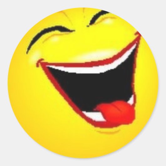 笑いステッカー ラウンドシール (正面)