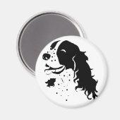 笑いスリンガースパニエル犬 マグネット (正面/裏面)