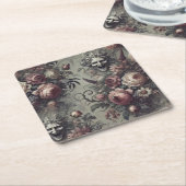 笑いセリフ – ゴシックフローラ スクエアペーパーコースター (アングル)