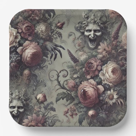 笑いセリフ – ゴシックフローラ ペーパープレート (正面)