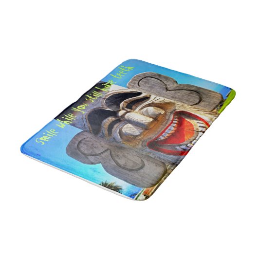 笑いトーテム撮影スマイル引用文タイポグラフィ バスマット (アングル)