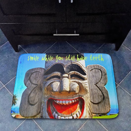 笑いトーテム撮影スマイル引用文タイポグラフィ バスマット