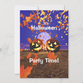 笑いハローウィンパーティカボチャ 招待状