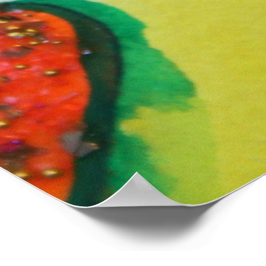 笑いハートアートポスタープリント ポスター (角)